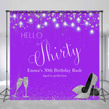 Allenjoy Purple Silver Custom 30Th Birthday Bash Backdrop