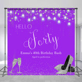 Allenjoy Purple Silver Custom 40Th Birthday Bash Backdrop