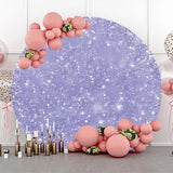 Allenjoy Purple Sparkling Elegant Round Birthday Backdrop