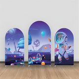 Allenjoy Purple Universe Little Astronaut Arch Backdrop Kit