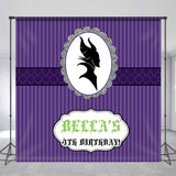 Allenjoy Purple Witch Customized Name 4Th Birthday Backdrop