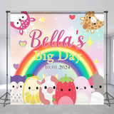 Allenjoy Rainbow Animal Fruit Heart Custom Birthday Backdrop