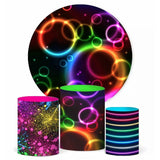 Allenjoy Rainbow Aperture Graffiti Party Round Backdrop Kit