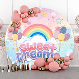 Allenjoy Rainbow Balloons Sweet Dreams Circle Birthday Backdrop