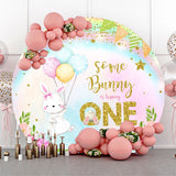 Allenjoy Rainbow Rabbit Balloon Round 1St Birthday Backdrop