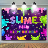 Allenjoy Rainbow Slime Glitter Night Stars Birthday Backdrop