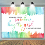 Allenjoy Rainbow Themed Gender Reveal Baby Shower Backdrop