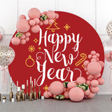 Allenjoy Red Christmas Holiday Round Happy New Year Backdrop