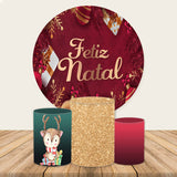 Allenjoy Red Fekirnatal Merry Christmas Circle Backdrop Kit