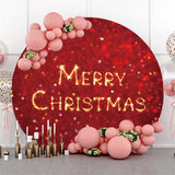 Allenjoy Red Glitter Bokeh Circle Merry Christmas Backdrop