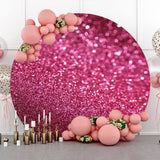 Allenjoy Red Glitter Bokeh Round Birthday Backdrop Girl