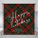 Allenjoy Red Green Scottish Plaid Custom Christmas Backdrop