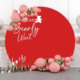 Allenjoy Red We Can Bearly Wait Round Baby Shower Backdrop