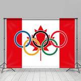 Allenjoy Red White Canadian Flag Olympic Games Sport Backdrop