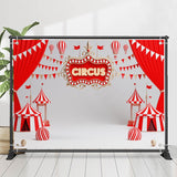 Allenjoy Red White Circus Curtain Flag Birthday Backdrop