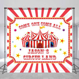 Allenjoy Red White Circusland Custom Birthday Party Backdrop