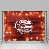 Allenjoy Red Wooden Board Glitter Light Christmas Backdrop