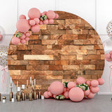 Allenjoy Retro Brick Wall Round Backdrop Birthday Party