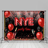 Allenjoy Ribbons Champagne Balloons Nye Party Time Backdrop