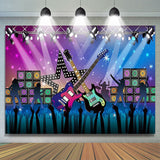 Allenjoy Rock Star Vacation Karaoke Birthday Party Backdrop