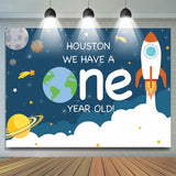 Allenjoy Rocket Space Theme First Birthday Party Background