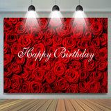 Allenjoy Romantic Floral Roses Happy Birthday Backdrop