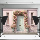 Allenjoy Romantic Pink Flower Shop Spring Wedding Backdrop