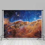 Allenjoy Romantic Sparkling Galaxy Brown Nebula Party Backdrop