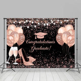 Allenjoy Rose Gold High Heel Balloon Congratulations Backdrop