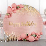 Allenjoy Rose Gold Silver Glitter Round Backdrop Birthday