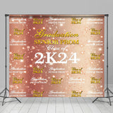 Allenjoy Rose Gold Sparkle Bokeh Repeat Graduation Backdrop