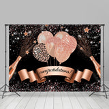 Allenjoy Rose Pink Champagne Balloons Graduation Backdrop