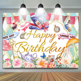 Allenjoy Roses Cards Magician Cartoon Themed Birthday Backdrop