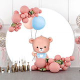 Allenjoy Round Balloon Bear Baby Shower Backdrop Boys