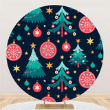 Allenjoy Round Christmas Hexagon Tree Merry Chrismas Backdrop