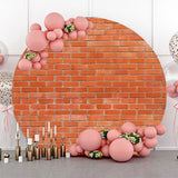 Allenjoy Round Classic Red Brick Wall Backdrop Birthday