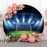 Allenjoy Round Football Stadium Light Night Birthday Bakcdrop