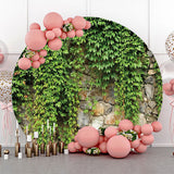 Allenjoy Round Greenery Natural Stone Wall Spring Backdrop