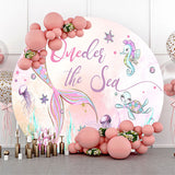 Allenjoy Round Oneder The Sea Mermaid Backdrop Birthday