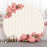 Allenjoy Round Simple White Wooden Birthday Party Backdrop