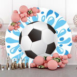 Allenjoy Round Splashing Water Football Pool Party Backdrop