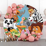 Allenjoy Round Various Anmials Backdrop Baby Shower Party