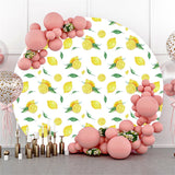 Allenjoy Round Yellow Lemon Refreshing Happy Birthday Backdrop