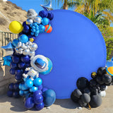 Allenjoy Royal Blue Round Party Backdrop For Photo Booth