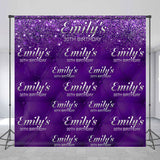 Allenjoy Royal Purple Glitter Custom 30Th Birthday Backdrop