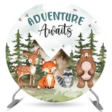 Allenjoy Safari Adventure Awaits Circle Baby Shower Backdrop