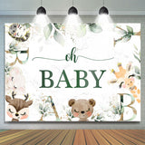 Allenjoy Safari Lovely With Leaves Baby Shower Backdrop