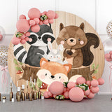 Allenjoy Safari Wild Cute Animal Birthday Round Backdrop