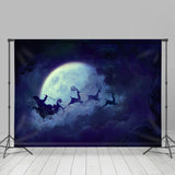 Allenjoy Santa Claus Moon Elks Sleigh Christmas Backdrop