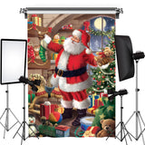 Allenjoy Santa Dollhouse Gifts Photography Christmas Backdrop